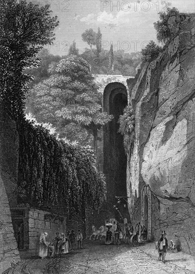 The Grotto of Posillipo near Naples, Italy, 19th century. Artist: J Poppel