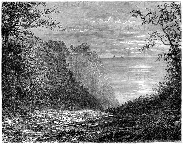 The chalk cliffs at the Königsstuhl, Rügen, Germany, 19th century.Artist: Francois Stroobant