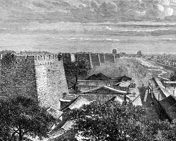 Peking's old city walls, China, 19th century. Artist: Taylor