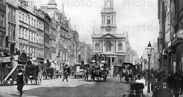 The Strand as it was in the days of Hansom cabs and tall hats, London, (1935). Artist: Unknown