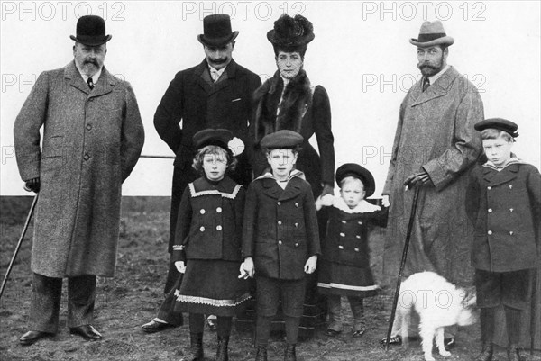 King Edward, the Kaiser, Queen Alexandra and King George, c1903 (1935). Artist: Unknown