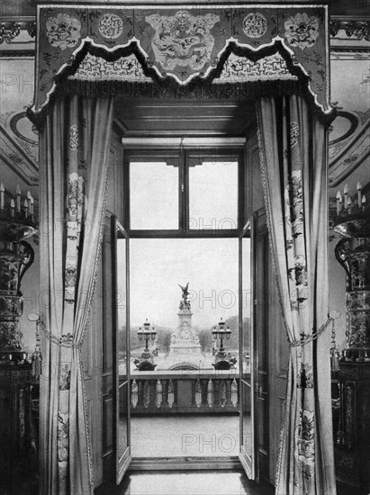 View of the Victoria Monument from inside Buckingham Palace, London, 1935. Artist: Unknown