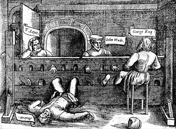 Prisoners in the Lollards' Tower, 1550s, (c1920). Artist: Unknown