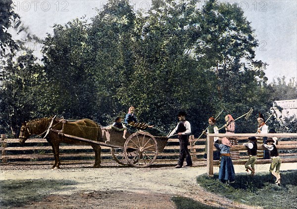 Peasants at the end of the harvest, Sweden, c1890. Artist: L Boulanger