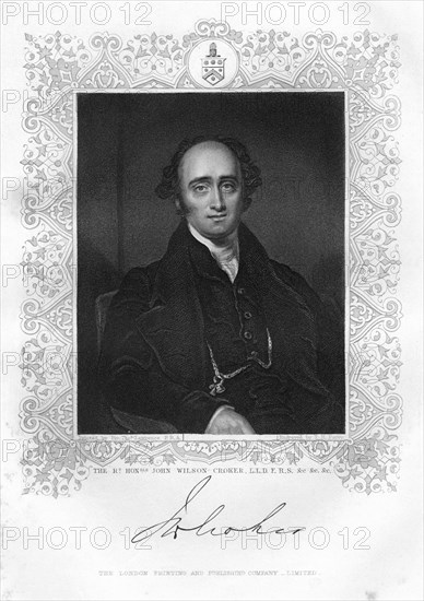 John Wilson Croker (1780-1857), Irish statesman and author, 19th century.Artist: TH Parry