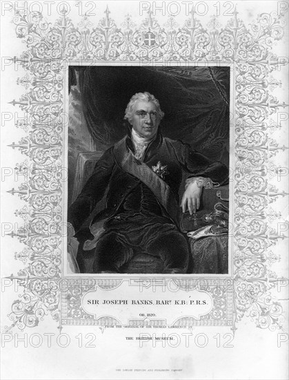 Sir Joseph Banks (1743-1820), English naturalist, botanist and science patron, 19th century.Artist: H Robinson