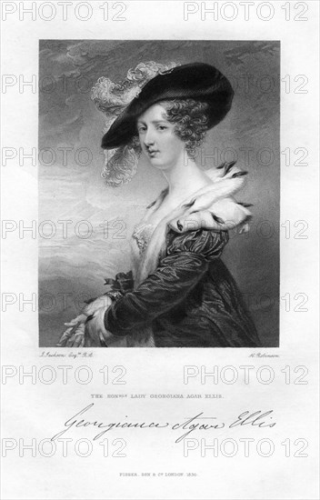 Lady Georgina Agar-Ellis, 19th century.Artist: H Robinson