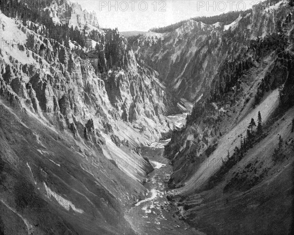 The Grand Canyon, Yellowstone National Park, USA, 1893.Artist: John L Stoddard