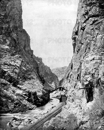 Royal Gorge, Colorado, USA, 1893.Artist: John L Stoddard