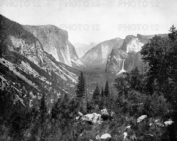 Yosemite Valley from Artist's Point, California, USA, 1893.Artist: John L Stoddard