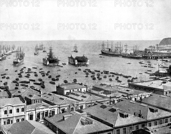 Valparaiso Harbour, Chile, 1893.Artist: John L Stoddard