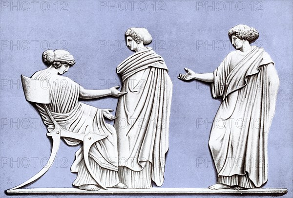 'Penelope and Maidens', Wedgwood plaque, 18th century, (c1920). Artist: Unknown