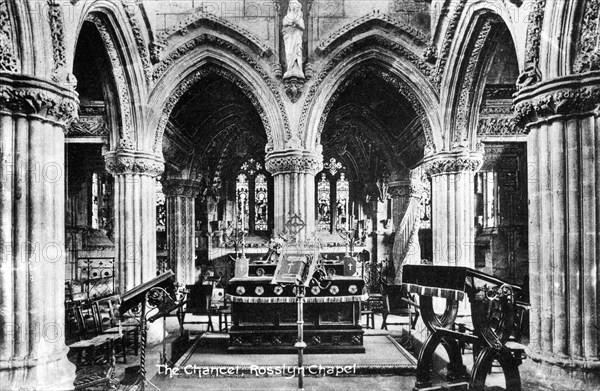 The Chancel, Rosslyn Chapel, Midlothian, Scotland, 20th century. Artist: Unknown