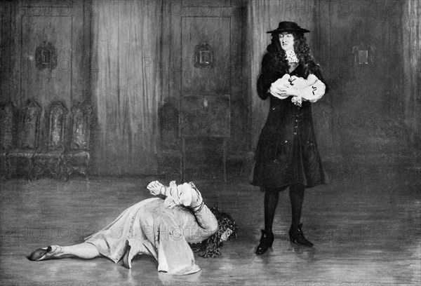 The Duke of Monmouth pleads for his life, 1685, (c1920).  Creator: John Pettie.