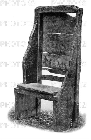 Bede's chair, Jarrow, (c1920). Artist: Unknown