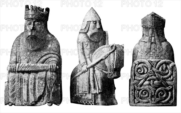 The Lewis Chessmen, (Norwegian?), c1150-c1200, (c1920). Artist: Unknown