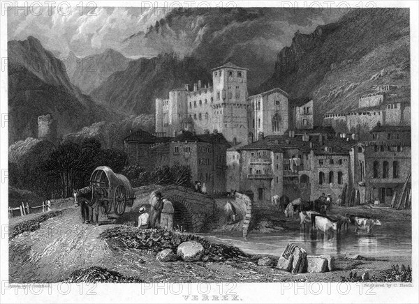 Verrex, Val d'Aosta, Italy, 19th century. Artist: C Heath