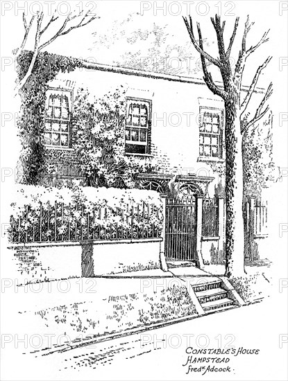 John Constable's house, Hampstead, London, 1912. Artist: Frederick Adcock