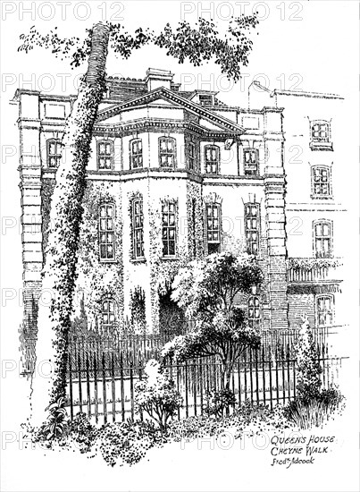 Queen's House, Cheyne Walk, Chelsea, London, 1912. Artist: Frederick Adcock