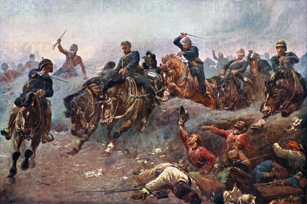 'British Artillery Entering the Enemy lines at Tel-El-Kebir, 1882', (c1920). Artist: Unknown