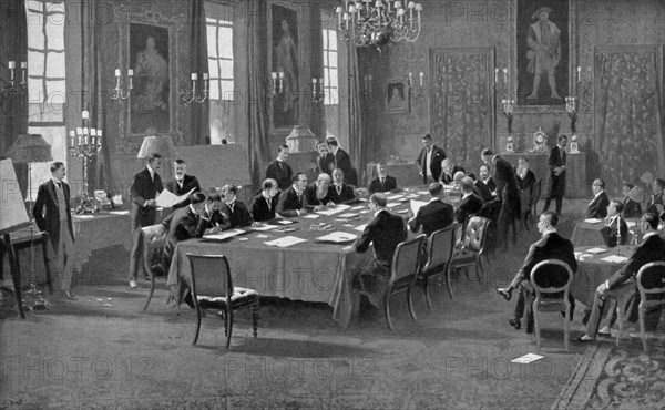 Signing the treaty of London, May 1913, (c1920). Artist: Unknown