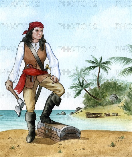 Mary Read, (1690-1720), British Pirate's Mate. Artist: Karen Humpage