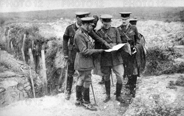 King George V (1865-1936) at St George's Hill, near Fricourt, 10th August 1916, (1936). Artist: Unknown