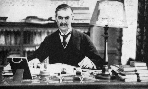 Neville Chamberlain (1869-1940), British prime minister, c1930s (1936). Artist: Unknown