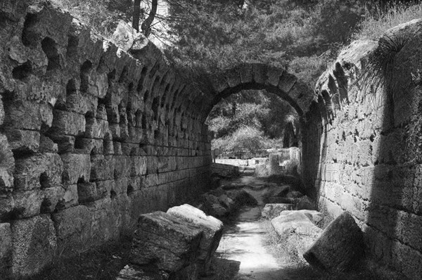 Entrance to the Stadion, Olympia, Greece, 1937.Artist: Martin Hurlimann