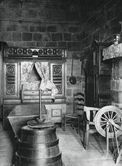 Interior, Dinan, Brittany, France, 1937.Artist: Martin Hurlimann