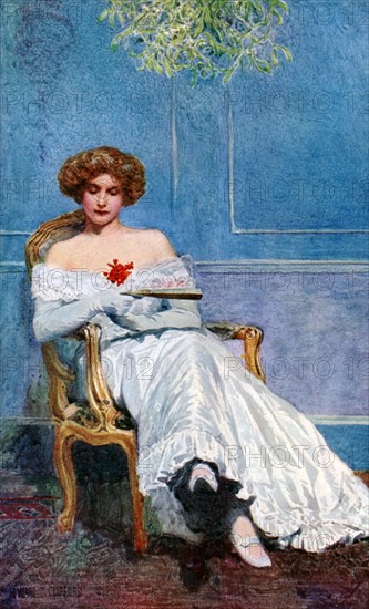 'Under the Mistletoe', 1908-1909.Artist: Edward Charles Clifford