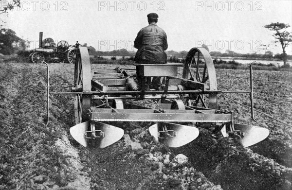 Ploughing by machinery, c1926.Artist: Sir John Fowler