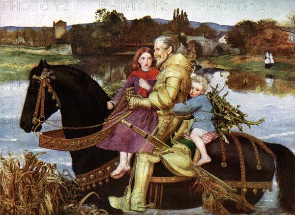 'Sir Isumbras at the Ford', c19th century (1923).Artist: John Everett Millais