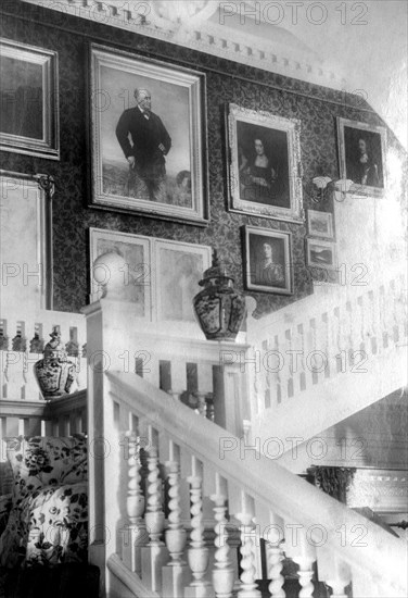 Staircase decorated with paintings, c1882. Artist: Unknown