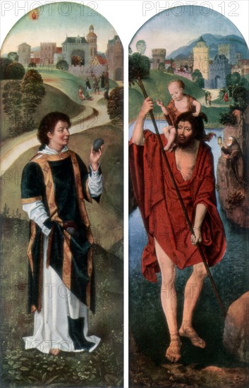 'St Stephen and St Christopher', (1927). Artist: Hans Memling