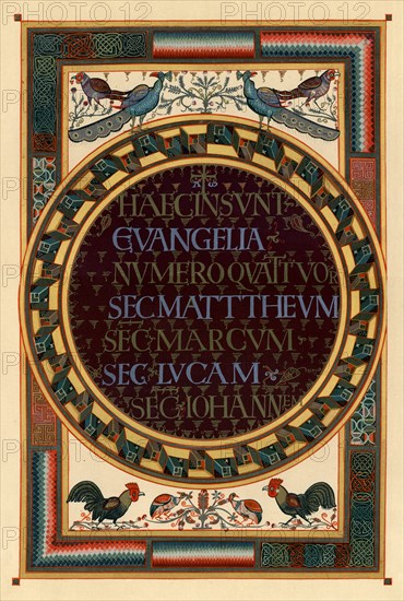 Names of the four Evangelists, c800 AD. Artist: Unknown