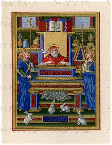 St Gregory the Great receiving inspiration from the Holy Spirit, c1490. Artist: Unknown