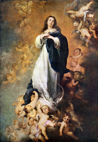 'Immaculate Conception of the Escorial', c1678 (1926).Artist: Bartolomé Esteban Murillo