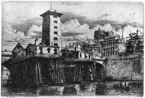 'La Pompe Notre-Dame', c1841-1868 (1924). Artist: Charles Meryon