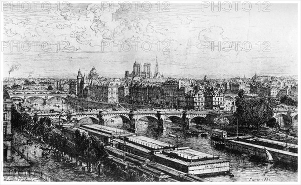 'Paris Pris du Louvre', c1850-1895 (1924). Artist: Maxime Lalanne