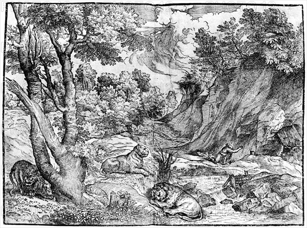 'Large Landscape with St Jerome', 1937. Artist: Nicolo Boldrini