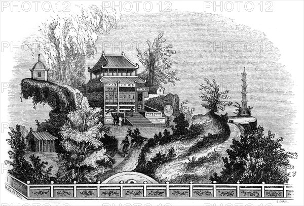 Chinese summer villa, 1847. Artist: Evans