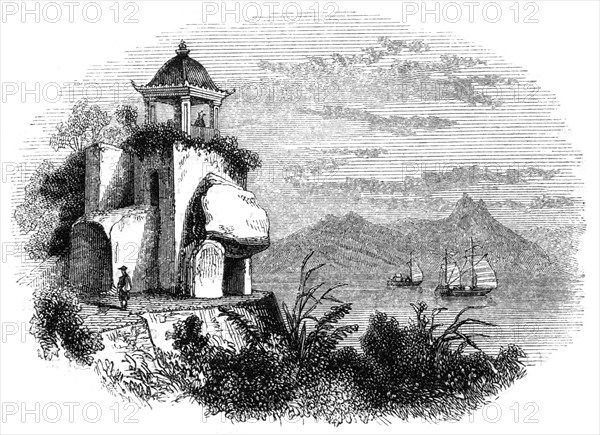 Camoens grotto, Macao, 1847. Artist: Armstrong