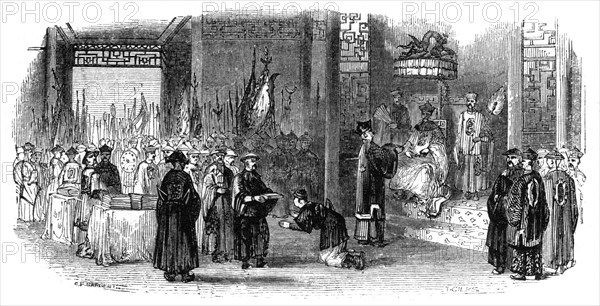 'Annual ceremony of presenting the almanacks', 1847. Artist: Giles