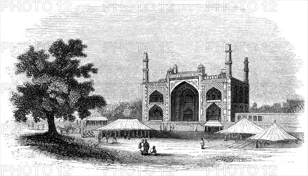 'The Gate of Akber's mausoleum', India, 1847. Artist: Robinson