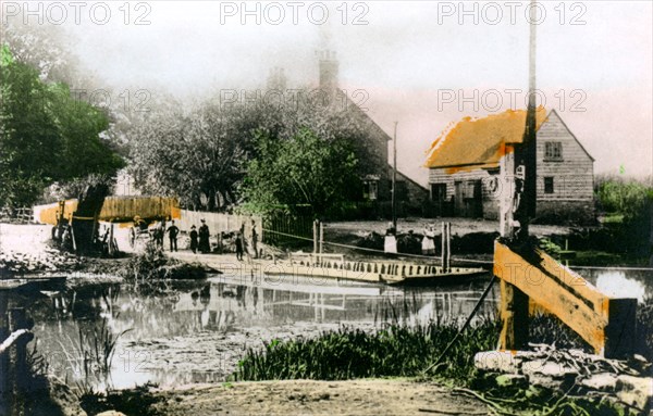 The ferry at Bablock Hythe, Oxfordshire, 1926.Artist: Cavenders Ltd