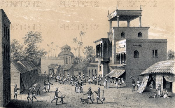 'Chittapore road, Calcutta', 1847. Artist: Unknown