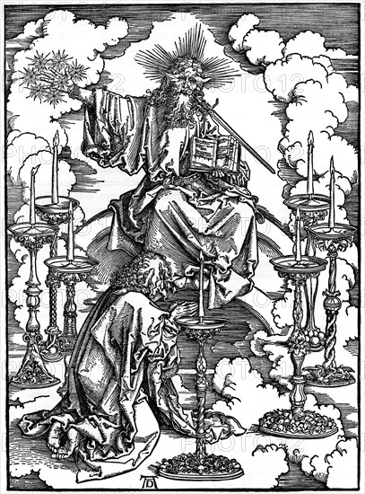 'The Vision of The Seven Candlesticks from the 'Apocalypse', 1498, (1936). Artist: Albrecht Dürer