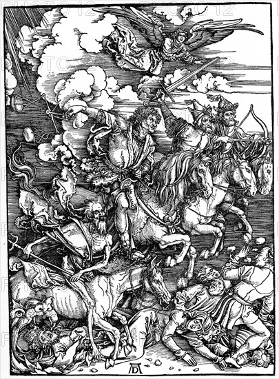 'The Four Horsemen of the Apocalypse', 1498, (1936). Creator: Albrecht Durer.