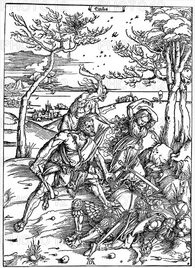 'Hercules Killing the Molionides', c1496-1498, (1936). Creator: Albrecht Durer.